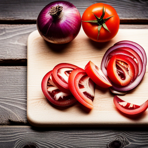 A delicious dish of Onions and tomatoes 92946